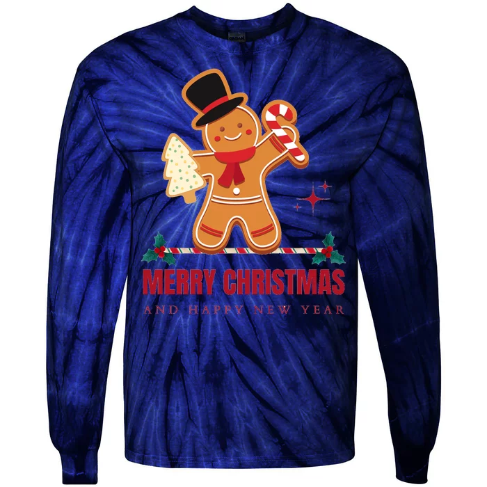 Merry Christmas Deer Tie-Dye Long Sleeve Shirt