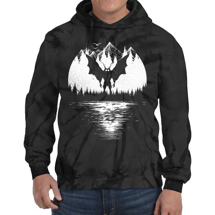 Mothman Cryptozoology Design Cryptid Tie Dye Hoodie