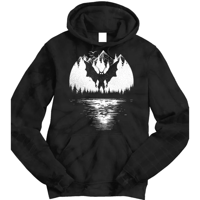 Mothman Cryptozoology Design Cryptid Tie Dye Hoodie