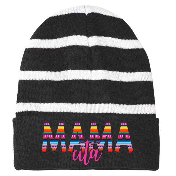 Mamacita Cinco de Mayo 5 De Mayo Cactus Fiesta Striped Beanie with Solid Band