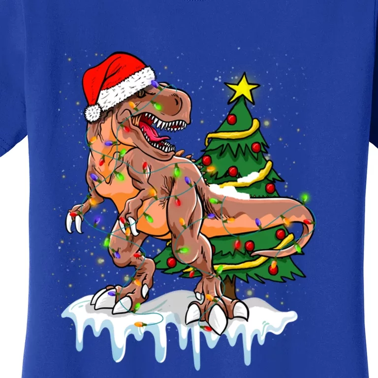 Merry Christmas Dinosaur Tree Rex Gift Women's T-Shirt