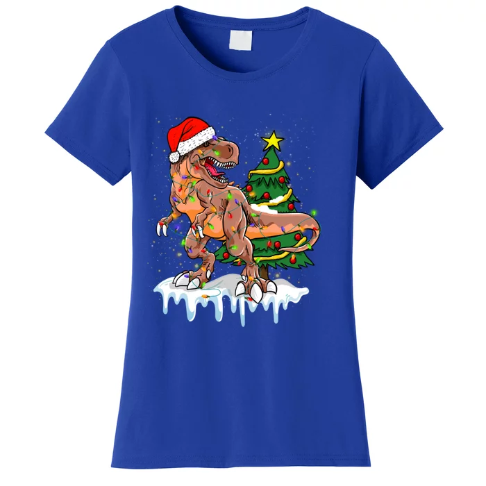 Merry Christmas Dinosaur Tree Rex Gift Women's T-Shirt