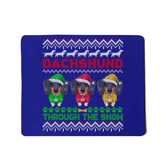 Merry Christmas Dachshund Through Snow Gift Mousepad