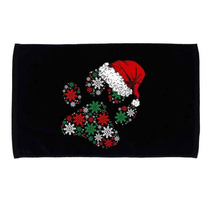 Merry Christmas Dog Paws Lights Santa hat Snowflake Xmas Microfiber Hand Towel