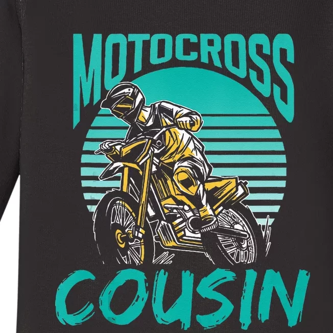 Motocross Cousin Dirt Bike Biker Rider Riding Baby Long Sleeve Bodysuit