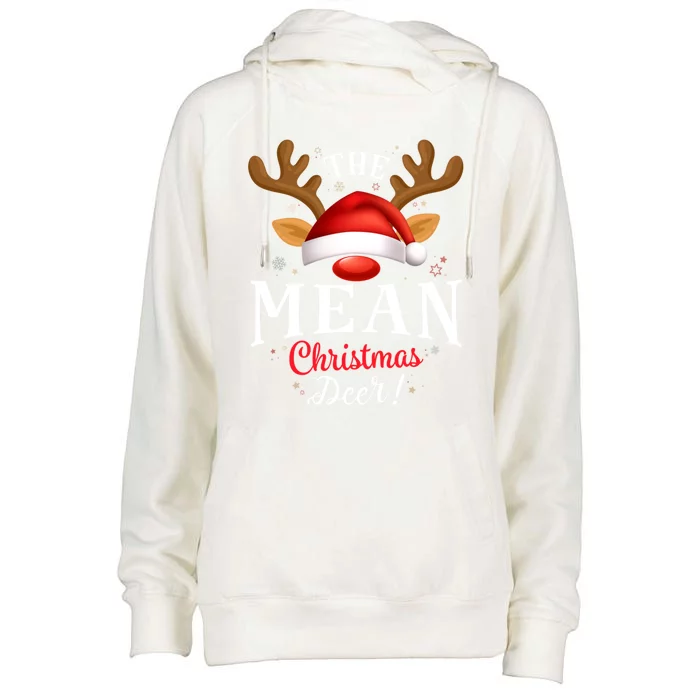 Mean Christmas Deer Pjs Xmas Family Matching Funny Gift Womens Funnel Neck Pullover Hood