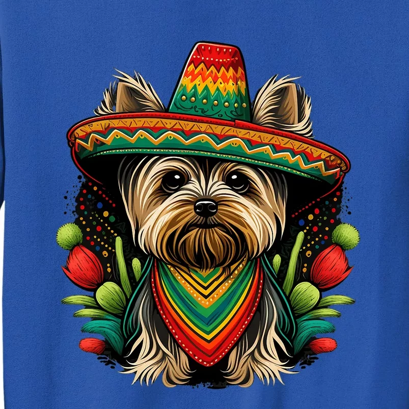 Mexico Cinco De Mayo Sombrero Mexican Yorkshire Terrier Tall Sweatshirt