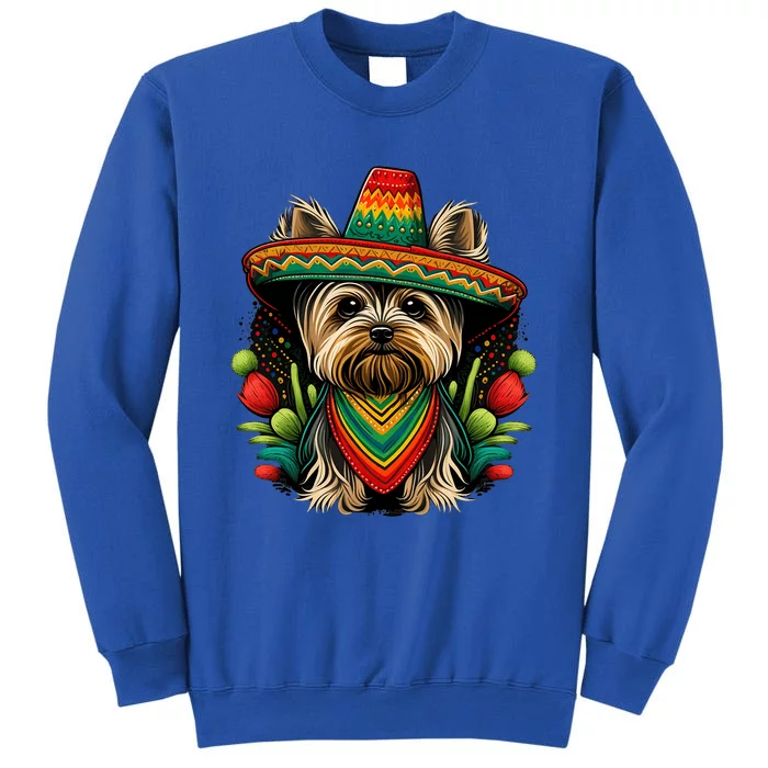 Mexico Cinco De Mayo Sombrero Mexican Yorkshire Terrier Tall Sweatshirt