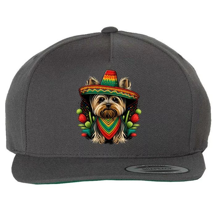 Mexico Cinco De Mayo Sombrero Mexican Yorkshire Terrier Wool Snapback Cap