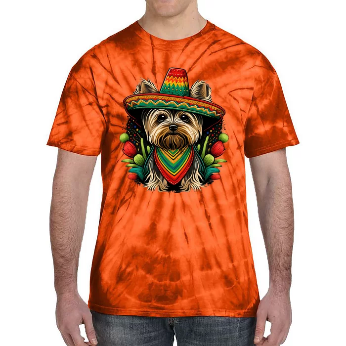 Mexico Cinco De Mayo Sombrero Mexican Yorkshire Terrier Tie-Dye T-Shirt