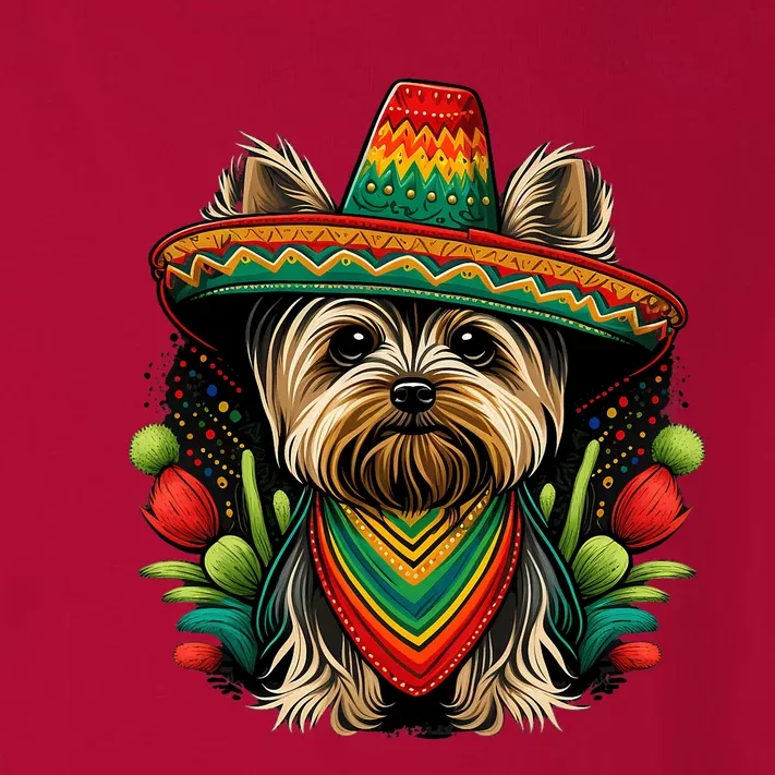 Mexico Cinco De Mayo Sombrero Mexican Yorkshire Terrier Toddler Long Sleeve Shirt