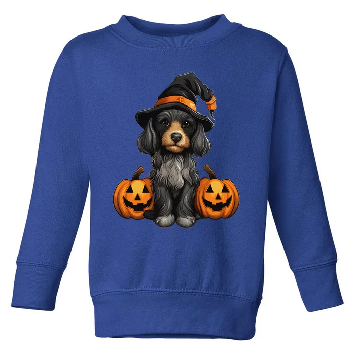 Merchweaver Cute Dog Lovers Halloween Pumpkin Gift Toddler Sweatshirt