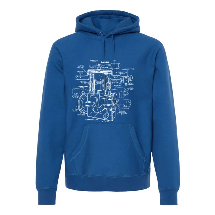 Mechanics Car Engine Pieces Cars Lovers Gift Muscle Cars Cute Gift Premium Hoodie