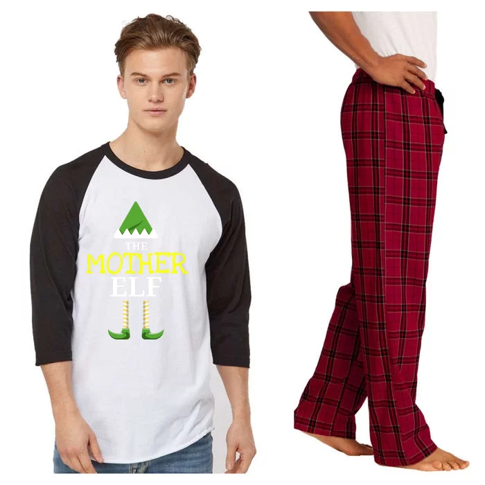 Matching Christmas Elf Family Designs: The Mother Elf Gift Raglan Sleeve Pajama Set