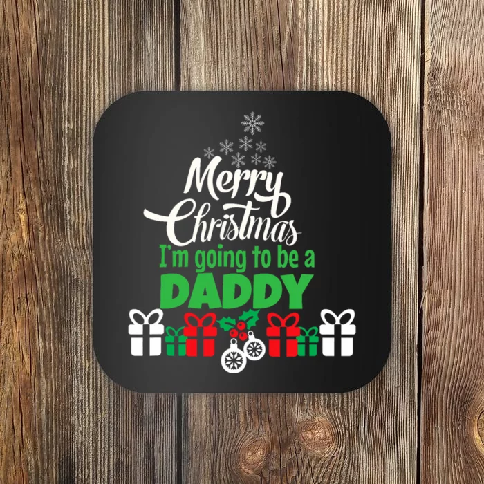 Merry Christmas Expecting Dad Pregnant Wife Coaster