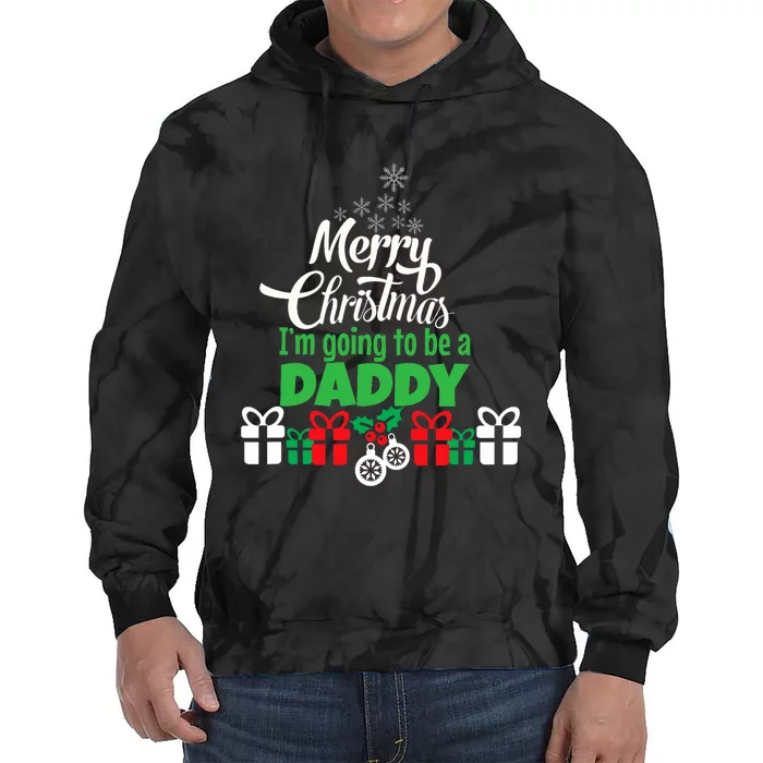 Merry Christmas Expecting Dad Pregnant Wife Tie Dye Hoodie