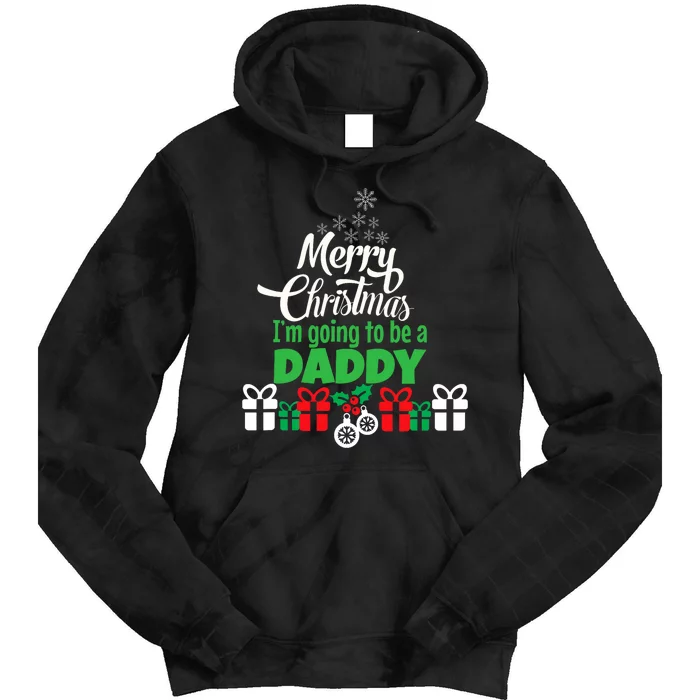 Merry Christmas Expecting Dad Pregnant Wife Tie Dye Hoodie