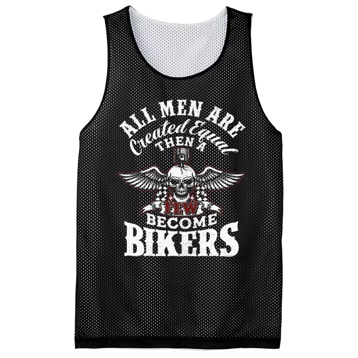 Men Created Equal Some Become Bikers Biker Funny Motorcycle Mesh Reversible Basketball Jersey Tank