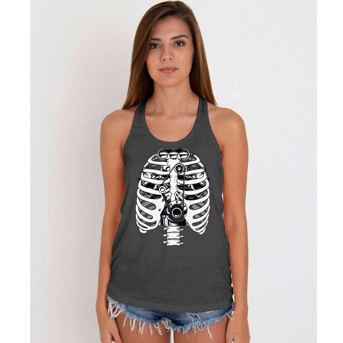 Mechanic Car Engineer Skeleton Mechanics Women's Knotted Racerback Tank