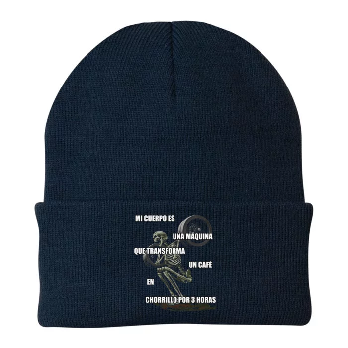 Mi Cuerpo Es Una Maquina Que Transforma Un Cafe En Chorrillo Knit Cap Winter Beanie