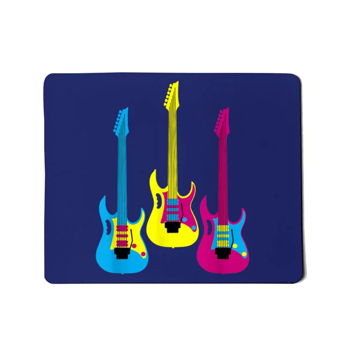 Multicolor CMYK Electric Guitar With Handle Mousepad