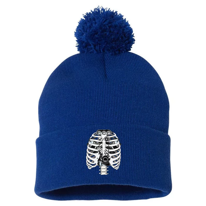 Mechanic Car Engineer Skeleton Mechanics Pom Pom 12in Knit Beanie