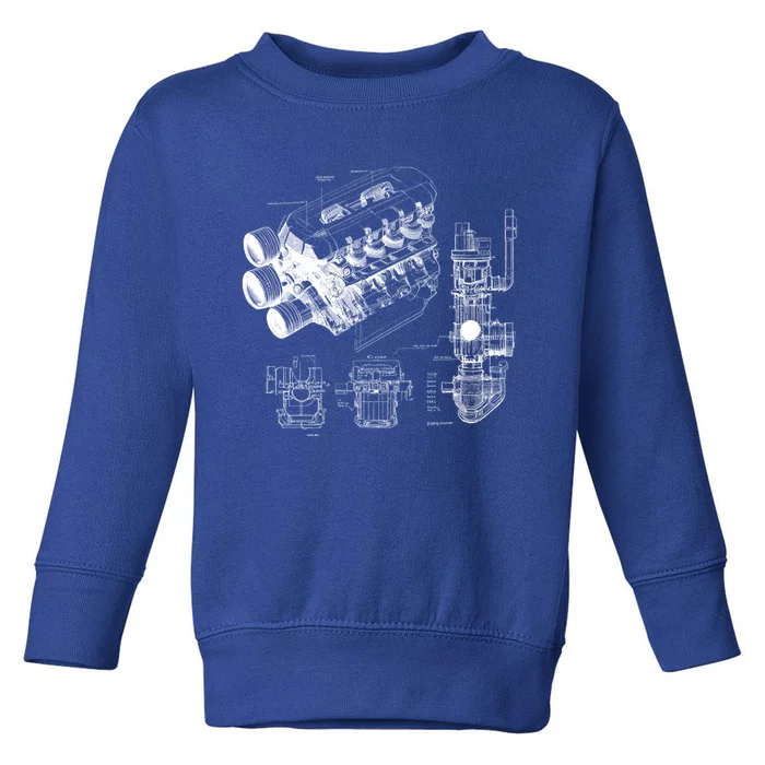 Mechanics Car Engine Pieces Cars Lovers Muscle Cars Gift Toddler Sweatshirt