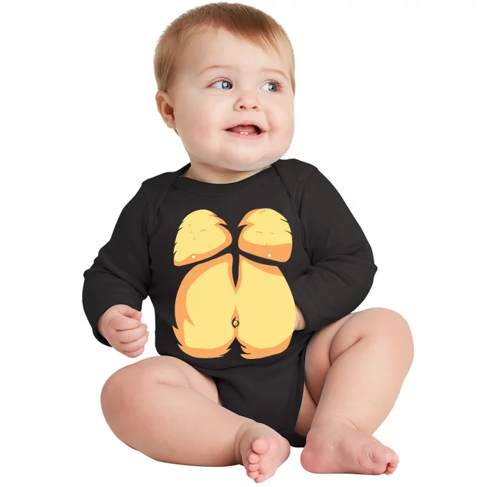 Monkey Costume Easy Lazy Halloween Baby Long Sleeve Bodysuit