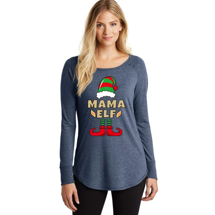 Mother Christmas Elf Gift For Mom Xmas Mama SantaS Elf Great Gift Women's Perfect Tri Tunic Long Sleeve Shirt