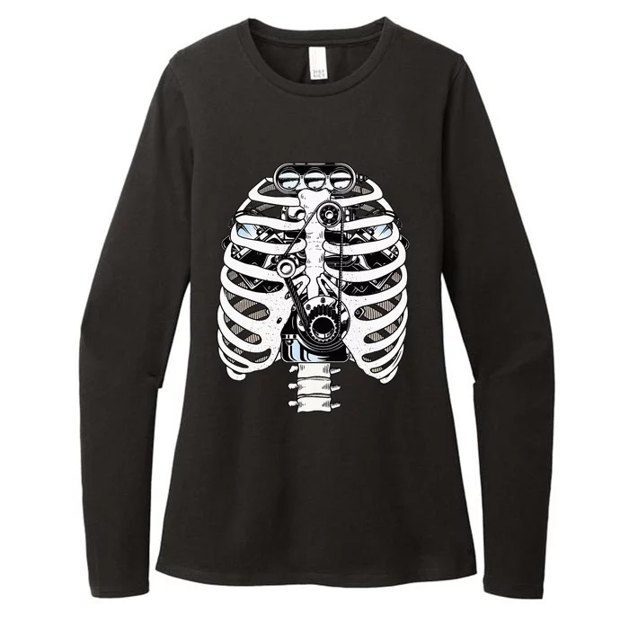 Mechanic Car Engineer Skeleton Mechanics Womens CVC Long Sleeve Shirt