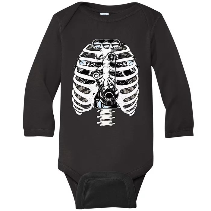 Mechanic Car Engineer Skeleton Mechanics Baby Long Sleeve Bodysuit