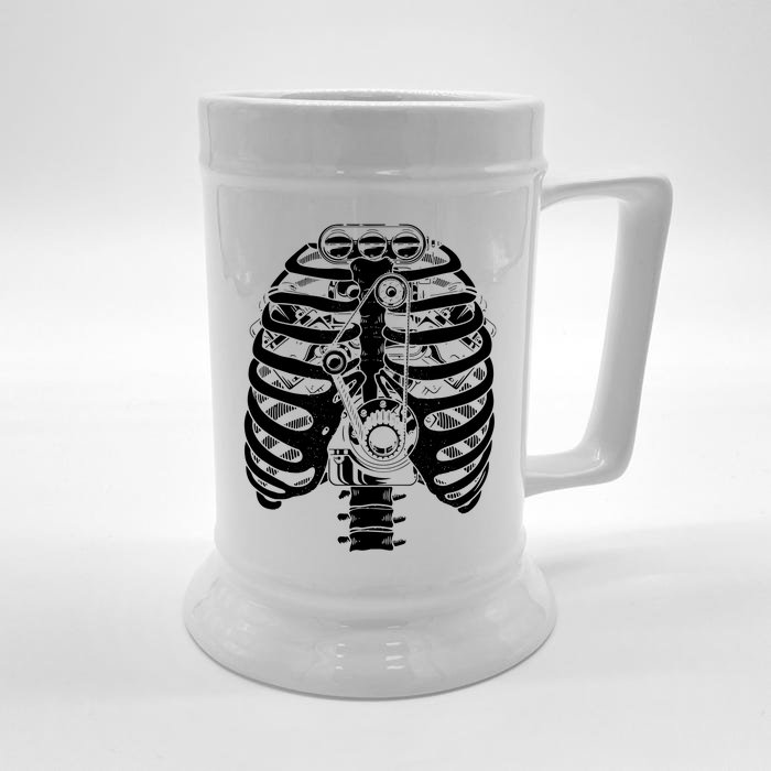 Mechanic Car Engineer Skeleton Mechanics Front & Back Beer Stein