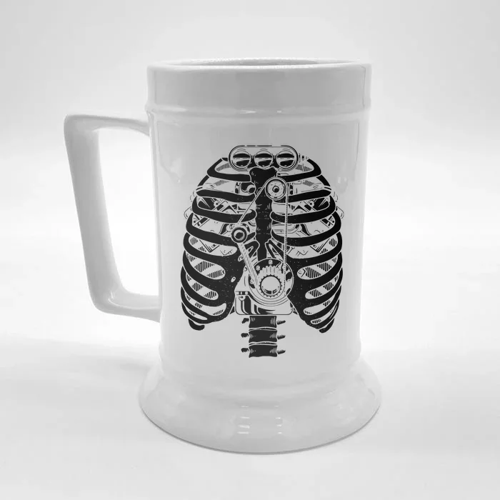 Mechanic Car Engineer Skeleton Mechanics Front & Back Beer Stein