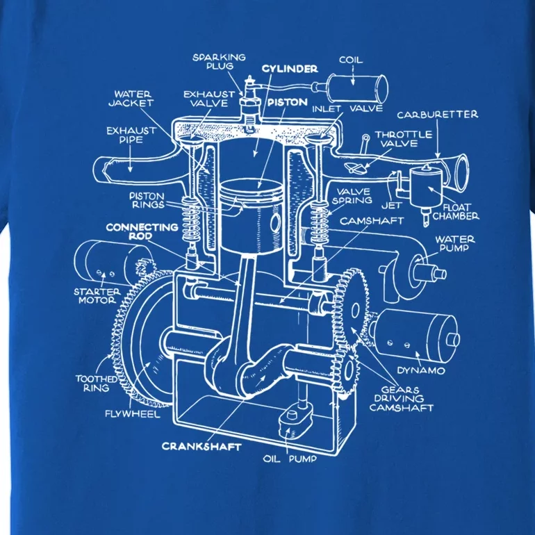 Mechanics Car Engine Pieces Cars Lovers Muscle Cars Gift Premium T-Shirt