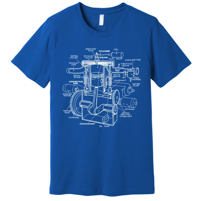 Mechanics Car Engine Pieces Cars Lovers Muscle Cars Gift Premium T-Shirt