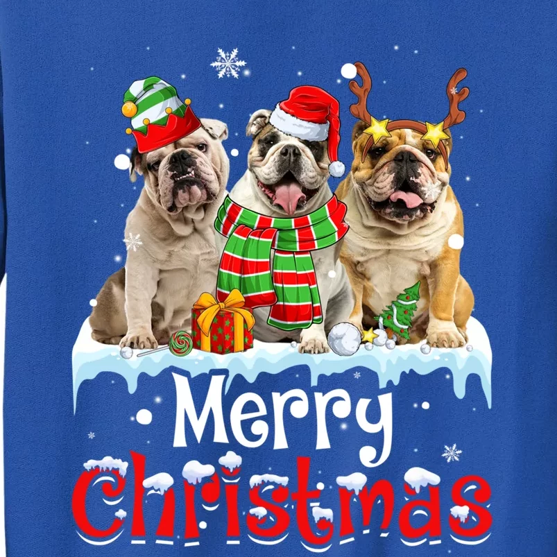 Merry Christmas English Bulldog Dog Squad Santa Dog Xmas Gift Tall Sweatshirt