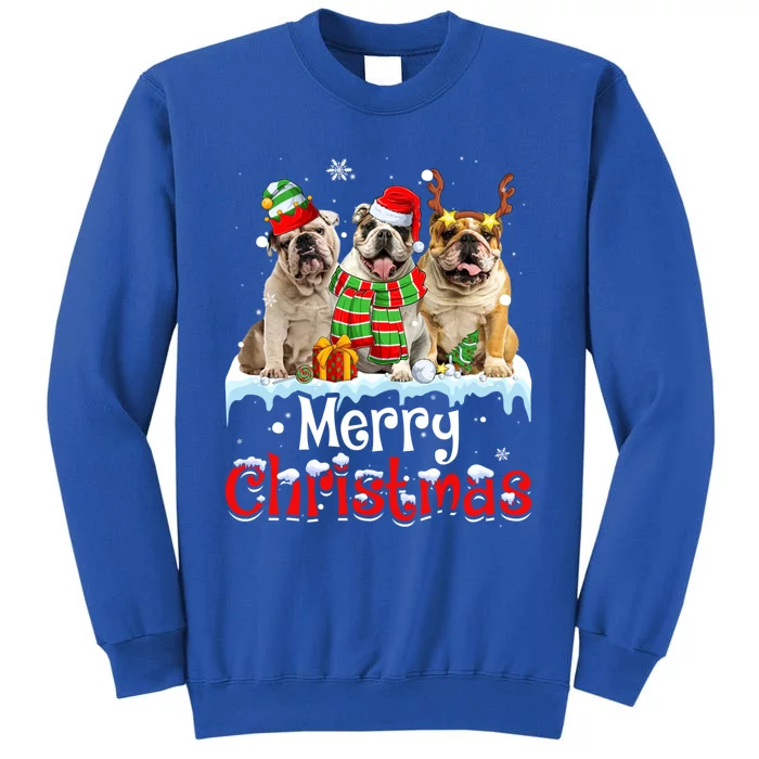 Merry Christmas English Bulldog Dog Squad Santa Dog Xmas Gift Tall Sweatshirt