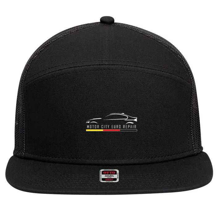 Motor City Euro Front And Back Front & Back 7 Panel Mesh Trucker Snapback Hat