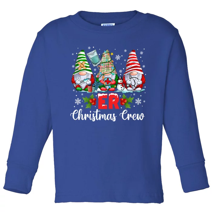 Merry Christmas Er Nurse Squad Gnomies Nursing Xmas Gnome Great Gift Toddler Long Sleeve Shirt