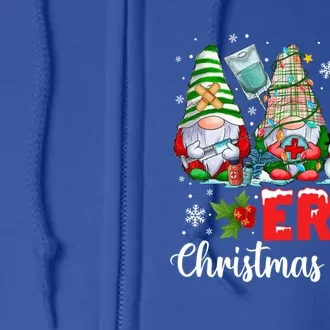 Merry Christmas Er Nurse Squad Gnomies Nursing Xmas Gnome Great Gift Full Zip Hoodie