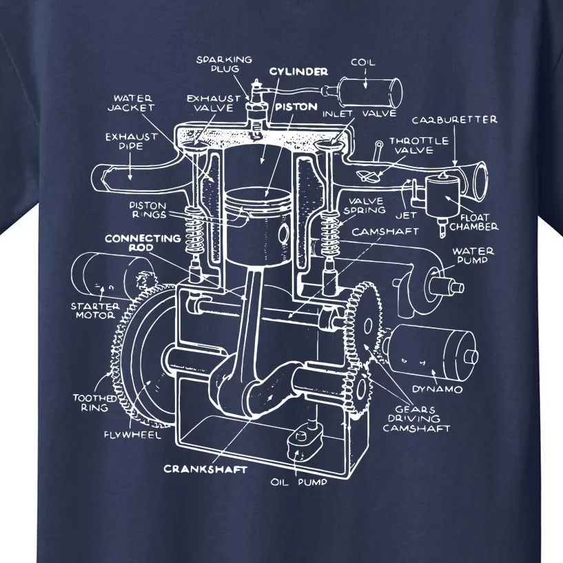 Mechanics Car Engine Pieces Cars Lovers Muscle Cars Kids T-Shirt