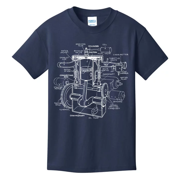 Mechanics Car Engine Pieces Cars Lovers Muscle Cars Kids T-Shirt