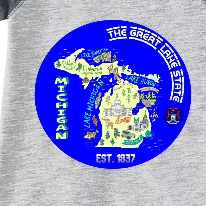 Michigan Circle Emblem The Great Lake State Infant Baby Jersey Bodysuit