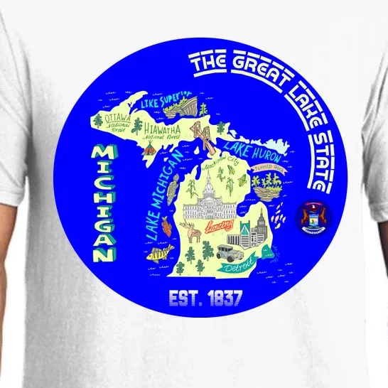 Michigan Circle Emblem The Great Lake State Pajama Set