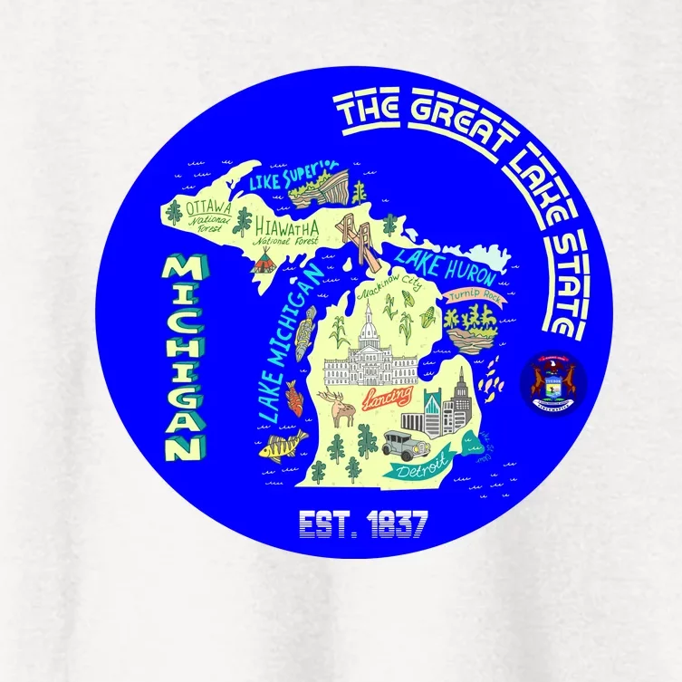 Michigan Circle Emblem The Great Lake State Women's Crop Top Tee