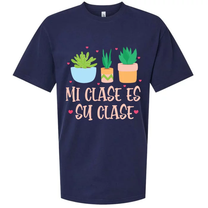 Mi Clase Es Su Clase Funny Spanish Teacher Back To School Sueded Cloud Jersey T-Shirt