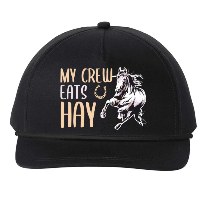 My Crew Eats Hay Horse Horseback Riding Gift Snapback Five-Panel Rope Hat