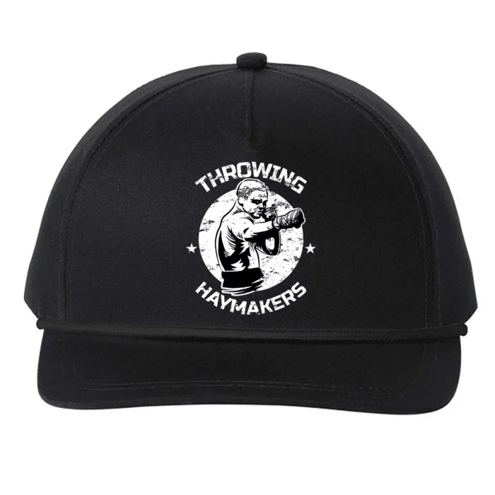 Mma Cage Fighter Throwing Haymakers Mixed Martial Arts Gift Snapback Five-Panel Rope Hat