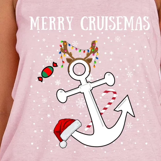 Merry Cruisemas Funny Cruise Ship Matching Family Christmas Cool Gift Women's Knotted Racerback Tank