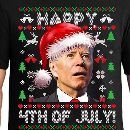 Merry Christmas Funny Joe Biden Happy 4th Of July Ugly Xmas Gift Pajama Set